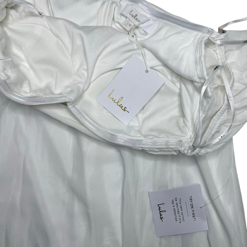 NWT Lulus Adorna White Off-the-Shoulder Maxi Dress Size M - Picture 11 of 11